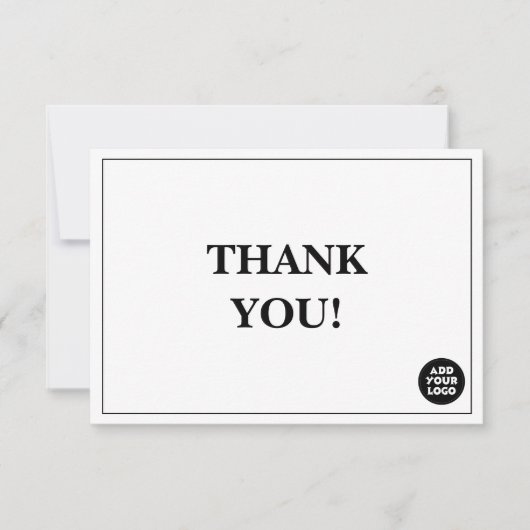 Customizable Simple Company Logo Custom Thank You サンキューカード (正面)