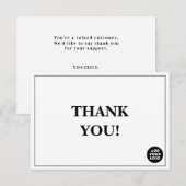 Customizable Simple Company Logo Custom Thank You サンキューカード (正面/裏面)