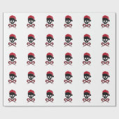 Customizable Skull Santa Claus ラッピングペーパー (フラット)