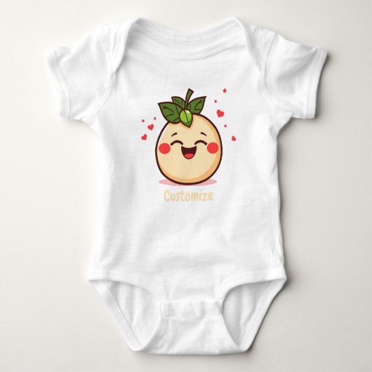 Customizable Smiling Fruit Baby ベビーボディスーツ (正面)