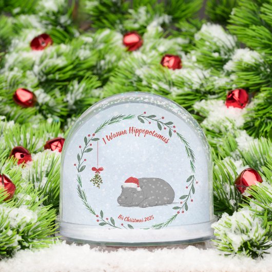 Customizable Snow Globe- Sleepy Hippo (クリスマス)