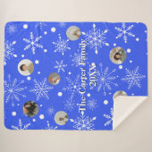 Customizable Snowflake Flurry Sherpa Blanket シェルパブランケット (正面(横))