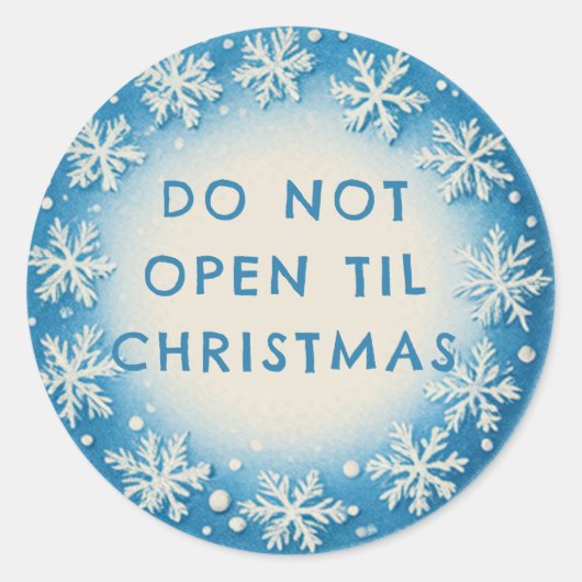 Customizable Snowflake Gift Wrap Stickers ラウンドシール (正面)