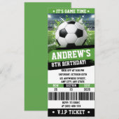 Customizable Soccer Printable Ticket Birthday 招待状 (正面/裏面)
