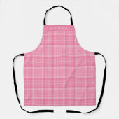 Customizable Soft Pastel Pink Checkered Pattern エプロン (正面)