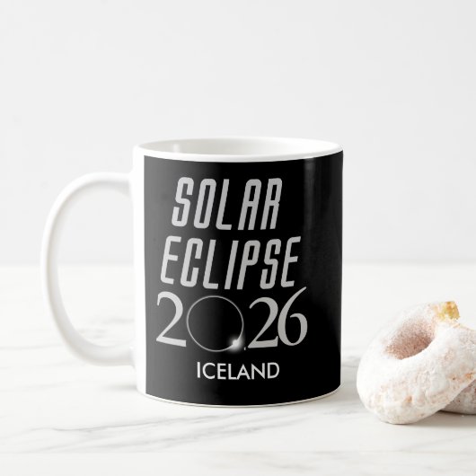 Customizable Solar Eclipse 2026 Iceland Mug コーヒーマグカップ (ドーナツ)