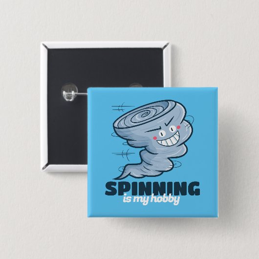 Customizable Spinningが趣味 缶バッジ (正面&裏面)