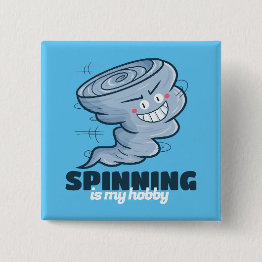 Customizable Spinningが趣味 缶バッジ (正面)