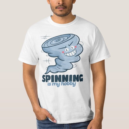 Customizable Spinningが趣味 Tシャツ (正面)