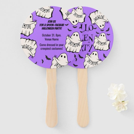 Customizable Spooky & Fun Halloween ハンドファン (正面&裏面)