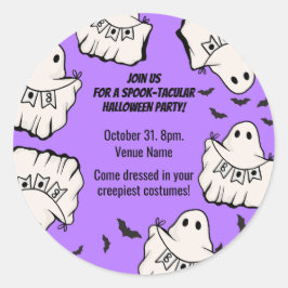 Customizable Spooky & Fun Halloween ラウンドシール