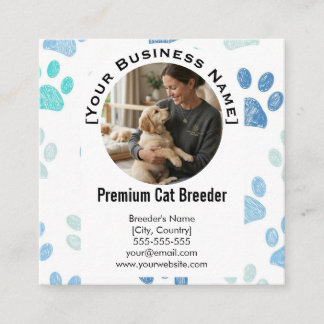 Customizable Square Pet Breeder Business Card  スクエア名刺
