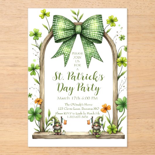 Customizable St. Patrick’s Day Invitation  アクリル招待状 (正面)