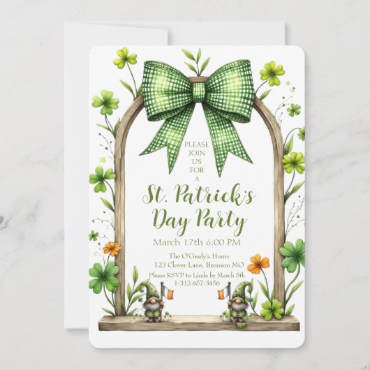Customizable St. Patrick’s Day Invitation  招待状 (正面)