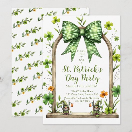 Customizable St. Patrick’s Day Invitation  招待状 (正面/裏面)