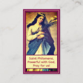 Customizable St. Philomena Prayer Card コーリングカード (正面)