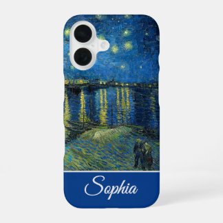 Customizable Starry Night Over the Rhone, Van Gogh iPhone 16ケース