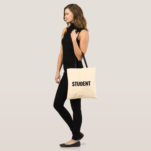 Customizable STUDENT Text Statement トートバッグ (正面(モデル))