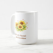 Customizable Sunflower Heart Mother’s Day Mug コーヒーマグカップ (正面左)