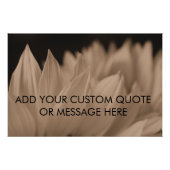 Customizable Sunflower Petals in Sepia Tone ポスター (正面)