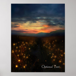 Customizable Sunset Fields Poster ポスター