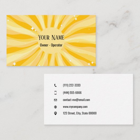 Customizable sunshine whimsical 名刺 (正面/裏面)