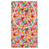 Customizable Sweet Candy Heart Pattern スモールペーパーバッグ (裏面)