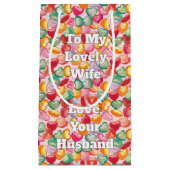 Customizable Sweet Candy Heart Pattern スモールペーパーバッグ (正面)