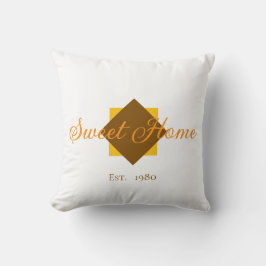 Customizable Sweet Home Throw Pillow – Est. xx クッション