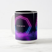 Customizable Synthwave Aesthetic-Mug ツートーンマグカップ (正面左)
