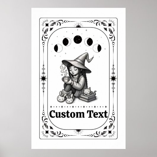 Customizable Tarot Whimsy Zodiac Celestial Witch ポスター (正面)