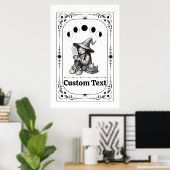 Customizable Tarot Whimsy Zodiac Celestial Witch ポスター (ホームオフィス)