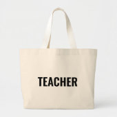 Customizable TEACHER Text Statement Jumbo Tote Bag ラージトートバッグ (正面)