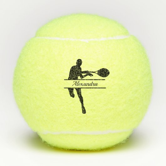 Customizable Tennis Player Themed Personalzed Name テニスボール (正面)
