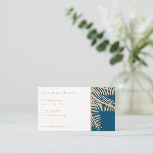 Customizable Texas beach rental business card 名刺 (スタンド正面)