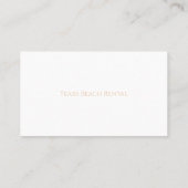Customizable Texas beach rental business card 名刺 (裏面)