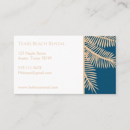 Customizable Texas beach rental business card 名刺 (正面)