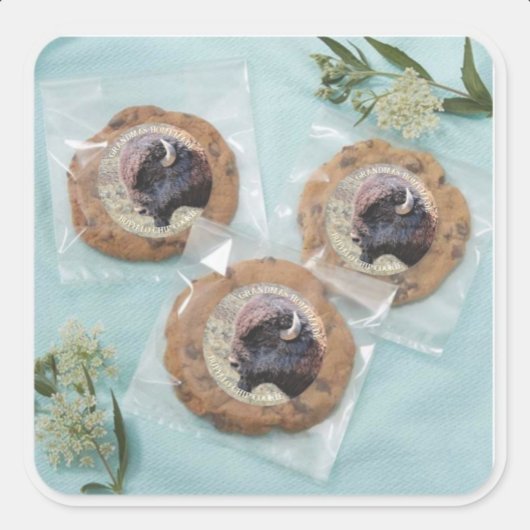 Customizable Text Buffalo Chip Cookie Sticker ラウンドシール