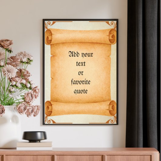 Customizable Text Victorian Vintage Scroll Poster ポスター