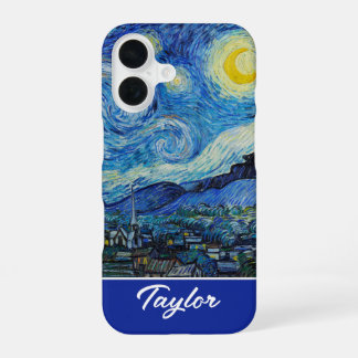 Customizable The Starry Night by Van Gogh iPhone 16ケース