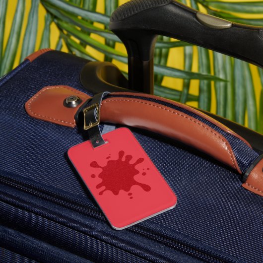 Customizable Tomato Red Splatter Luggage Tag ラゲッジタグ (正面インサイチュ1)