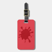 Customizable Tomato Red Splatter Luggage Tag ラゲッジタグ (正面縦)