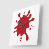 Customizable Tomato Red Splatter Wall Clock スクエア壁時計 (傾斜)