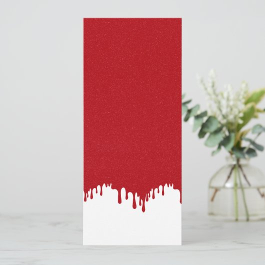 Customizable Tomato Red & White Drip Flat Card (スタンド正面)