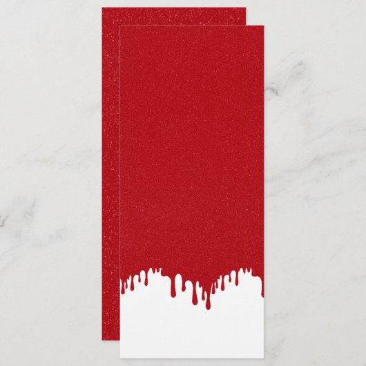 Customizable Tomato Red & White Drip Flat Card (正面/裏面)