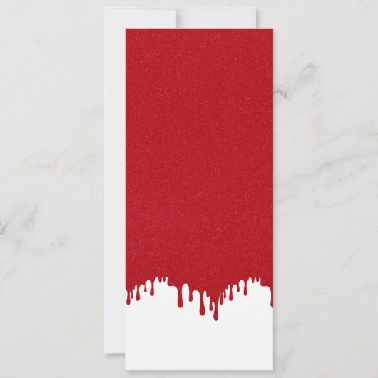 Customizable Tomato Red & White Drip Flat Card (正面)