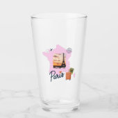 Customizable Travel Themed Paris Drinking Glass タンブラーグラス (正面)