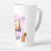 Customizable Travel Themed Paris Latte Mug カフェラテマグ (右アングル)