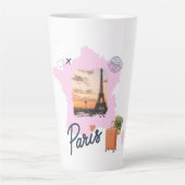 Customizable Travel Themed Paris Latte Mug カフェラテマグ (正面)