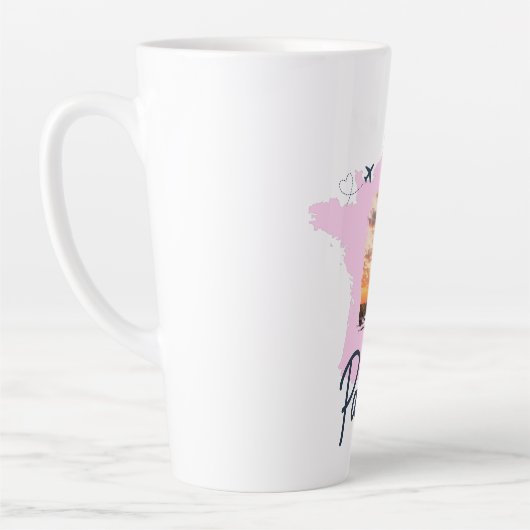 Customizable Travel Themed Paris Latte Mug カフェラテマグ (左)